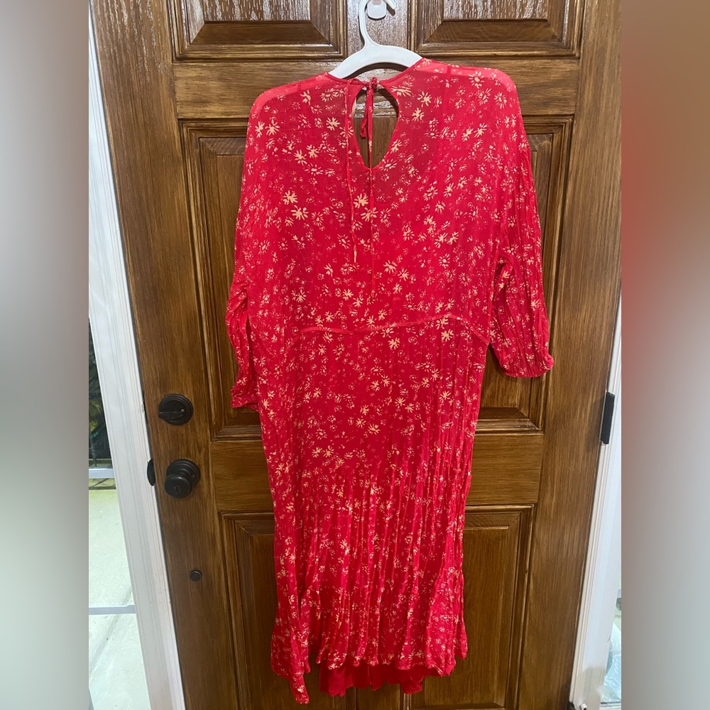 Pink flowy free people dress